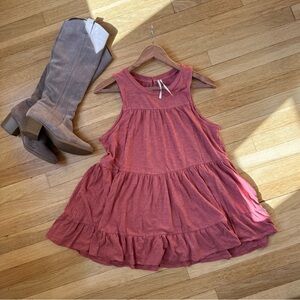 Anthropologie Pink Flowy Boho Whimsigoth Sleeveless Top (Georgia Tunic) Size S